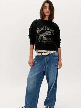 Lee loose button fly ankle jeans